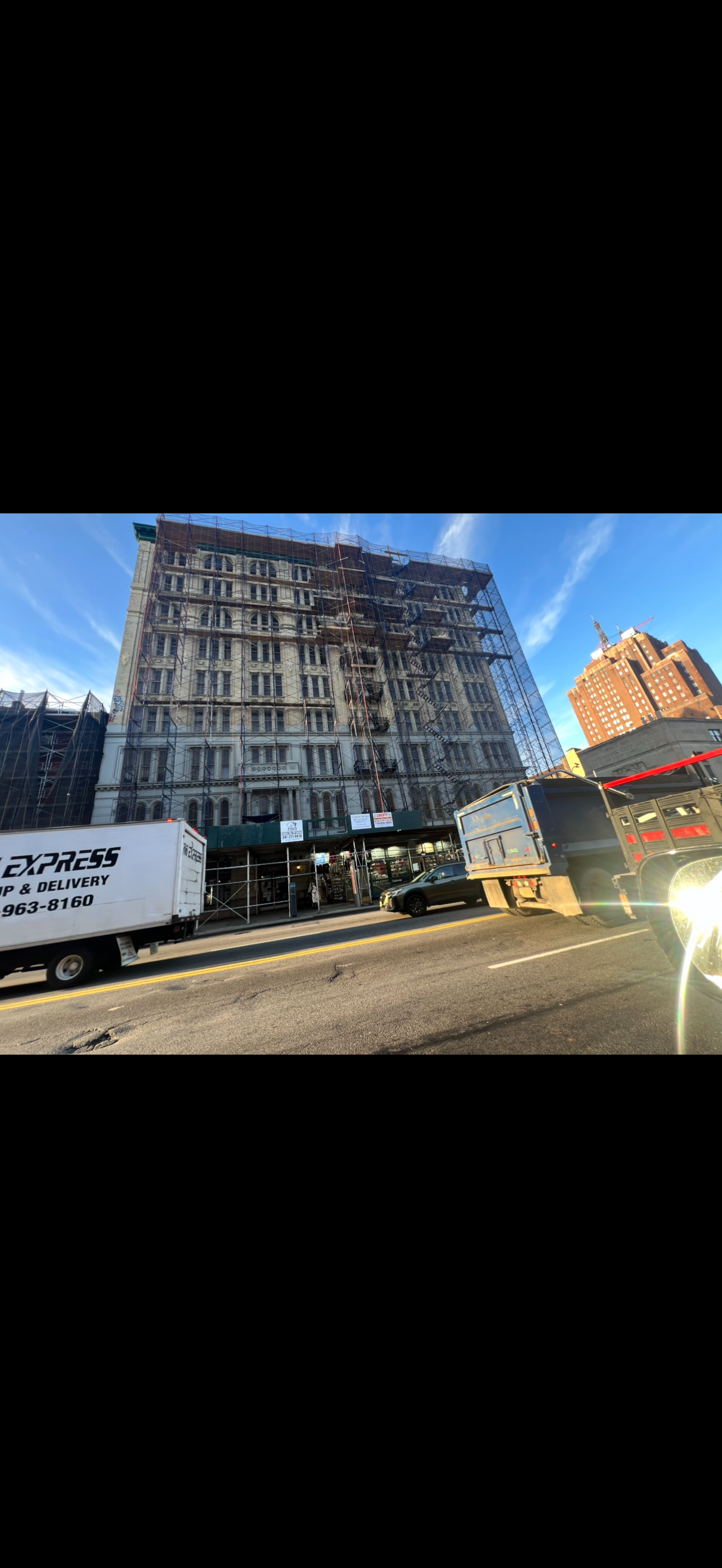 Landmark hotel exterior restoration, Canal Street Manhattan